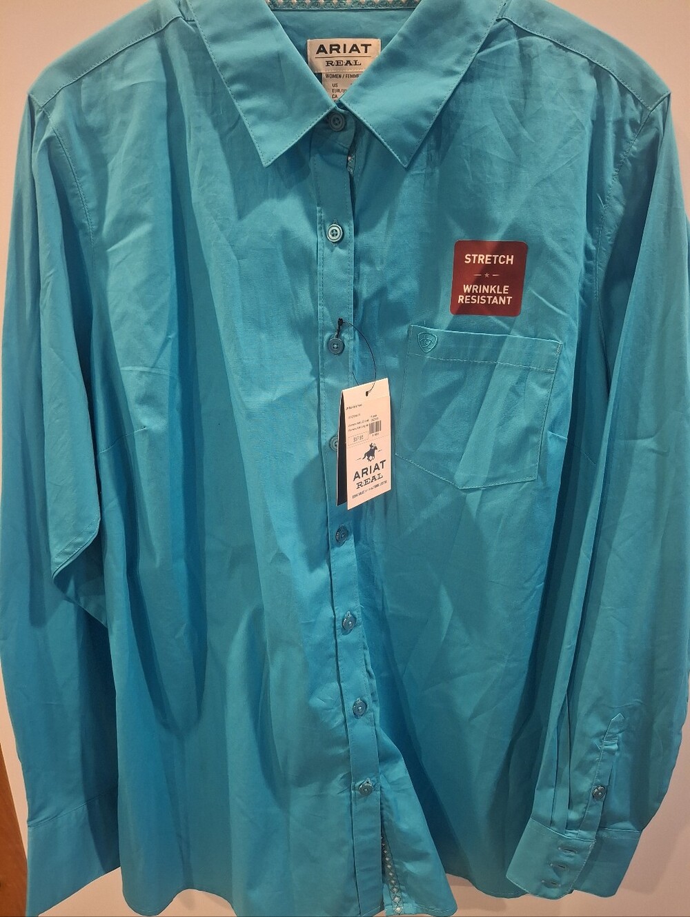 Ariat Women’s Turquoise Long-Sleeve Stretch Button-Up Shirt